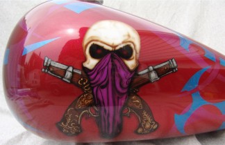 Skull with bandana & pistols