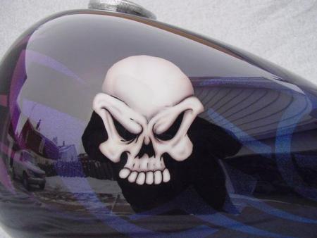 airbrushed half skull