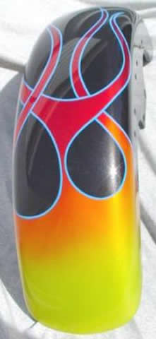 flames blended yellow to red