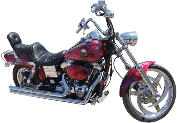 Harley with skulls and tribal