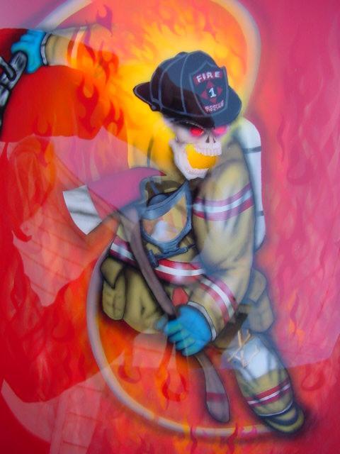 flaming skull fire resque