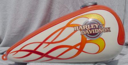 flames added to Harley logo