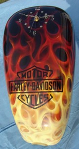 True fire clock with bar & shield