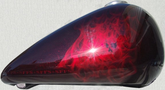 skull in ghosted flames