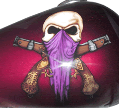 Skull with crossed pistols