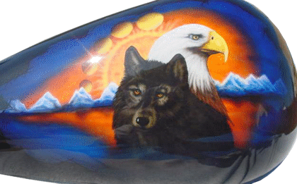wolf with eagle