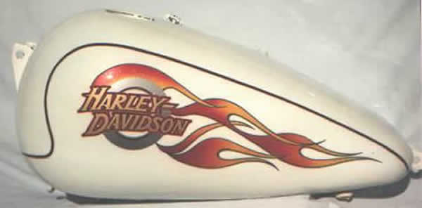 Colored in Flames on 2000 FXDWG Tank