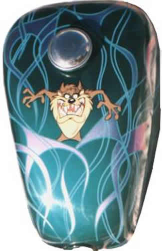 Taz with flames