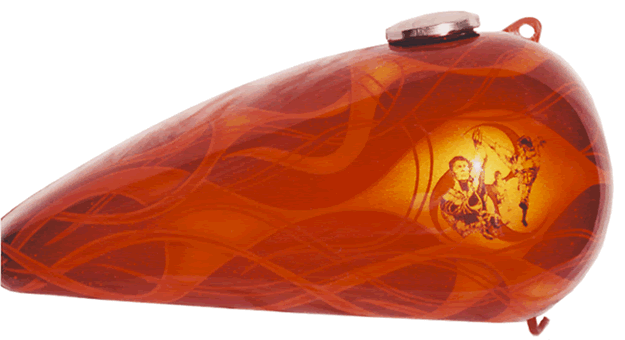 flames on metalflake with logo