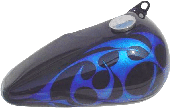 Tribal over Black with Blue pearl