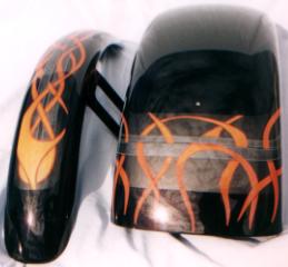 flames and panels
