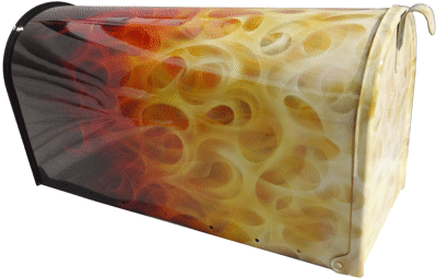 Realistic flames mailbox