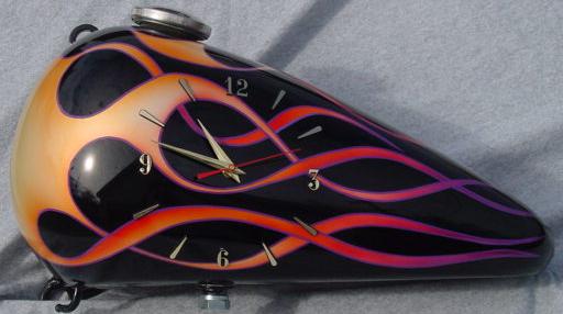 clock with flames
