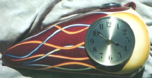 Red metalflake base with Glow-in-the-Dark Flames