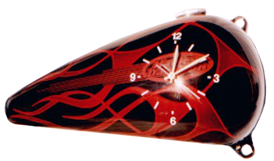 clock with flames