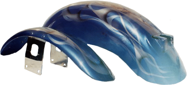 flames on candy blue