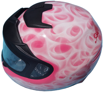 pink with white flames