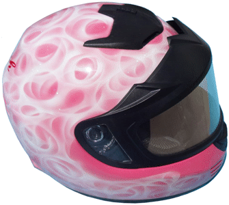 Pink with white flames