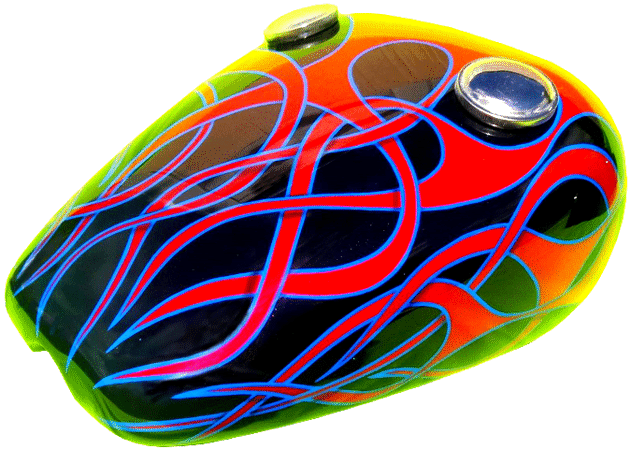 Blended flames with Light Blue stripping