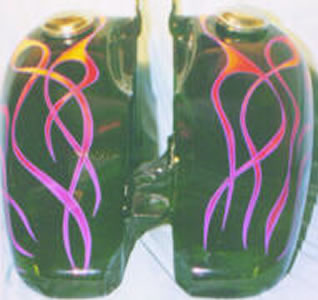 flames with magenta striping