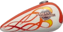 flames added to Harley logo