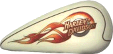 flames colored Harley-Davidson